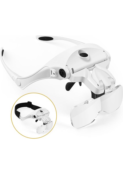 Şarj Edilebilir LED Işık Lamba Kafa Büyüteç (Yurt Dışından)