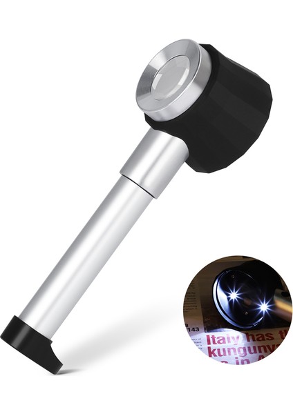 10X El Tipi Işıklı K9 Optik Lens Büyüteç (Yurt Dışından)