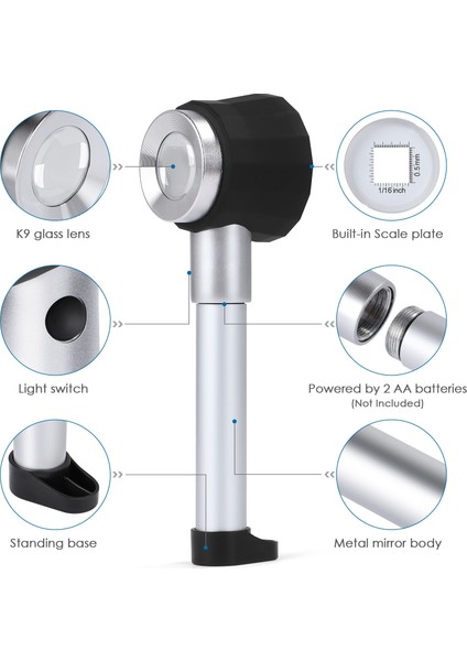 10X El Tipi Işıklı K9 Optik Lens Büyüteç (Yurt Dışından) modelleri