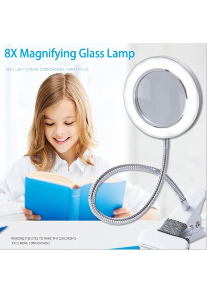 8x Işıklı Esnek Döndürme Masaüstü Büyüteç (Yurt Dışından) fiyatları