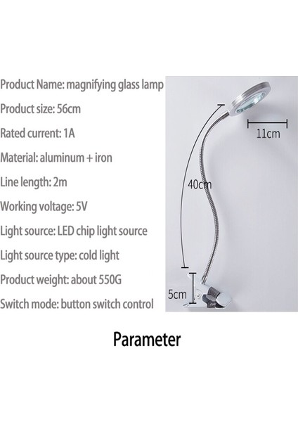 8x Işıklı Esnek Döndürme Masaüstü Büyüteç (Yurt Dışından) fırsatları