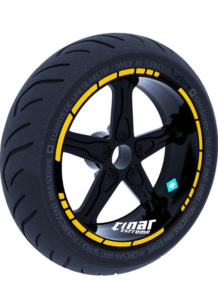 Moto Gp Stili Jant Şeridi Sticker Reflektif, Floresan, Özel Renkler Çınar Extreme