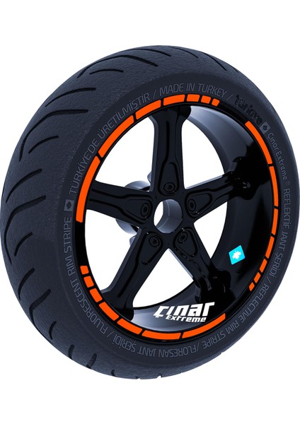 Moto Gp Stili Jant Şeridi Sticker Reflektif, Floresan, Özel Renkler Çınar Extreme