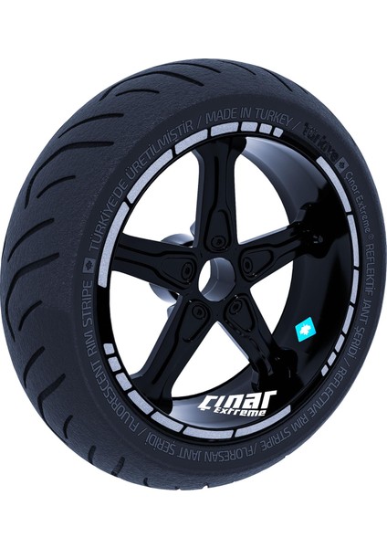 Moto Gp Stili Yaldızlı Gümüş Jant Şeridi Sticker Çınar Extreme
