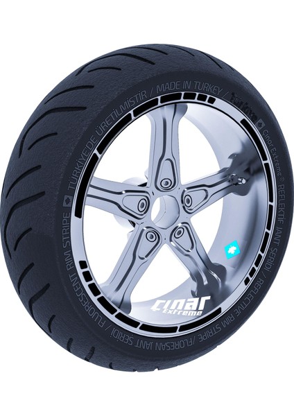 Moto Gp Stili Jet Siyah Jant Şeridi Sticker Çınar Extreme