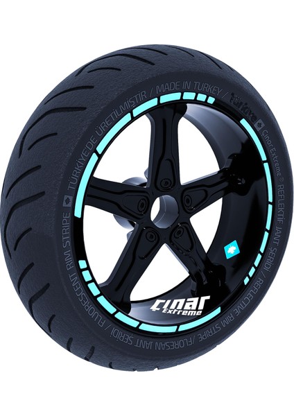Moto Gp Stili Nane Yeşili Jant Şeridi Sticker Çınar Extreme