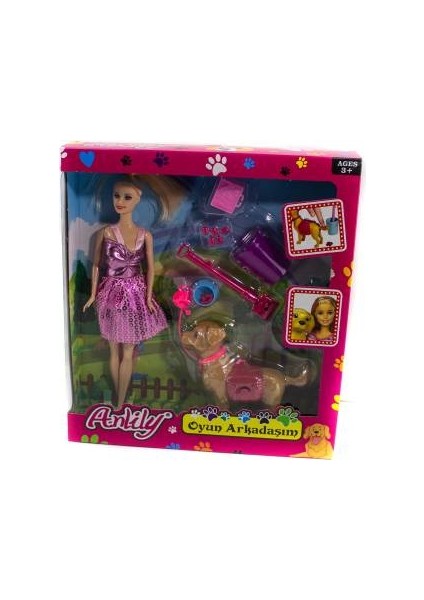 Oyuncak Bebek Köpekli Oyun Arkadaşım 30 cm Aksesuarlı