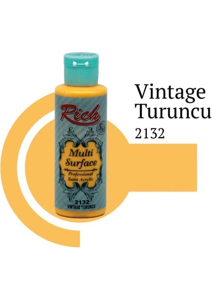 Rich Multi Surface 2132 Vintage Turuncu Akrilik Boya 120 cc