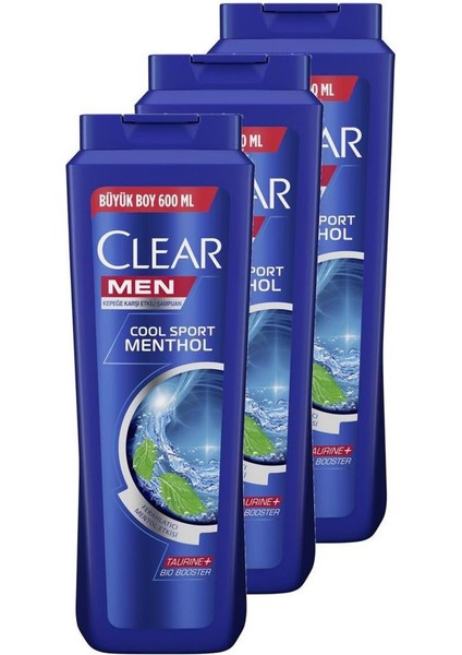 Men Cool Sport Menthol Şampuan 600 ml x 3 Adet