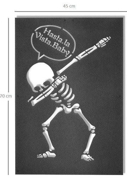 Kurukafa Ayakta Metal Duvar Tablosu