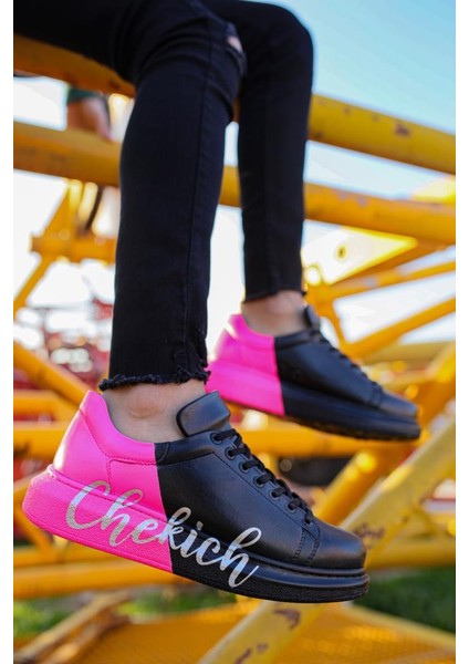 CH254 St Erkek Ayakkabı 477 Siyah / Pembe Chekıch