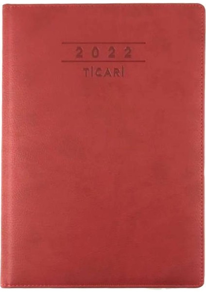 2022 Günlük Termo Deri Ticari Ajanda 17 x 24 cm Kırmızı 0055