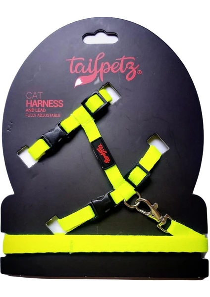 Tailpetz Cat Harnes Lime Ayarlanır Kedi Gezdirme Takım Tasması