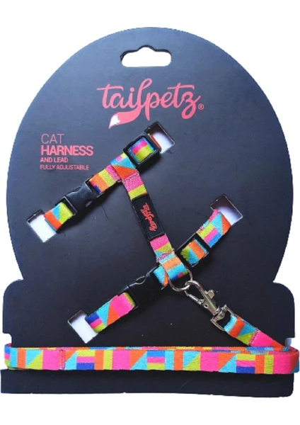 Tailpetz Cat Harnes Spirit Ayarlanır Kedi Gezdirme Takım Tasması