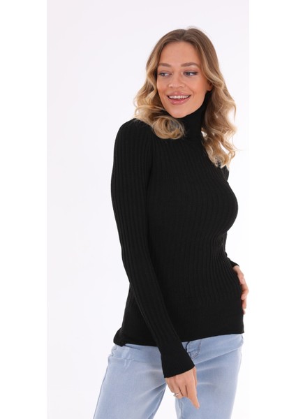 Standart Beden Likralı Boğazlı Triko Kazak fiyatları