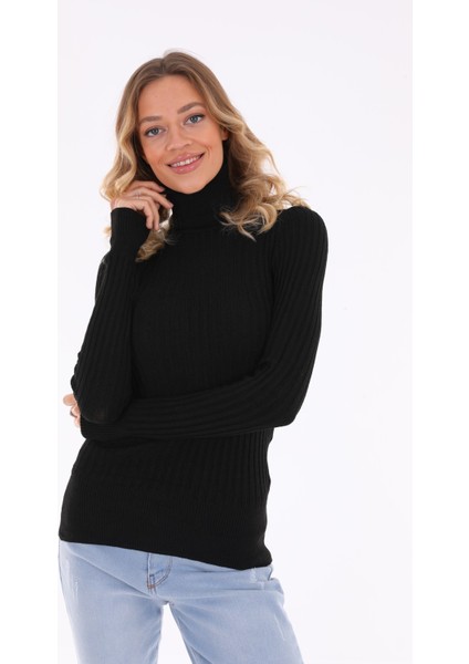 Standart Beden Likralı Boğazlı Triko Kazak modelleri