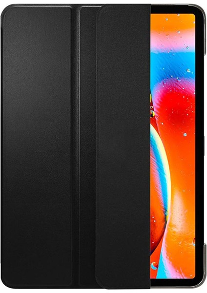 iPad Pro 12.9 2020 Delüx Leather Seri Arkası Şeffaf Standlı Kılıf - Siyah