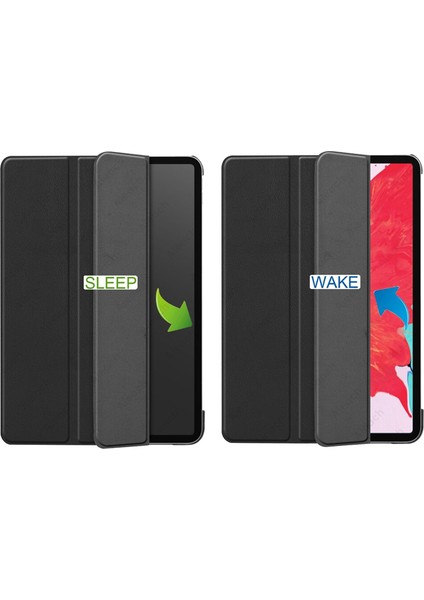 iPad Pro 12.9 2020 Delüx Leather Seri Arkası Şeffaf Standlı Kılıf - Siyah indirimleri