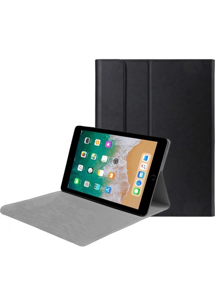 iPad 6.nesil 9.7 2018 Sleeve Serisi Mıknatıs Kapaklı Standlı Suni Deri Kılıf - Siyah