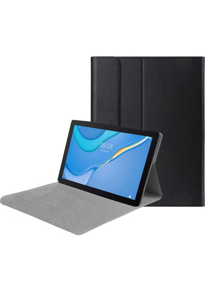 Huawei Matepad T10 9.7 Inch Sleeve Serisi Mıknatıs Kapaklı Standlı Suni Deri Kılıf - Siyah