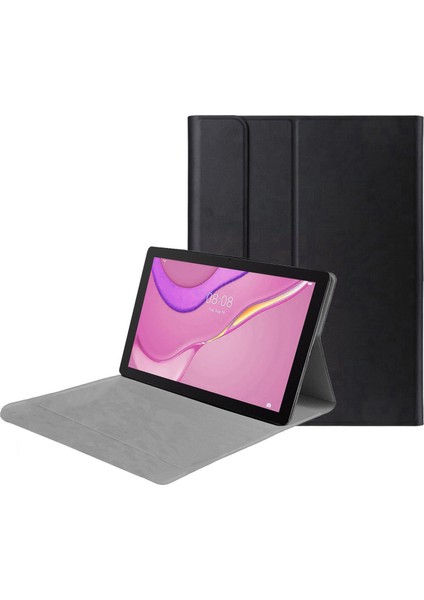 Huawei Matepad T10S 10.1" Sleeve Serisi Mıknatıs Kapaklı Standlı Suni Deri Kılıf - Siyah
