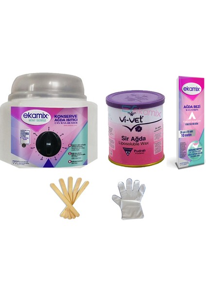 Konserve Ağda Makinesi Vivet Pudralı Ağda 240 ml Bez 10 mt