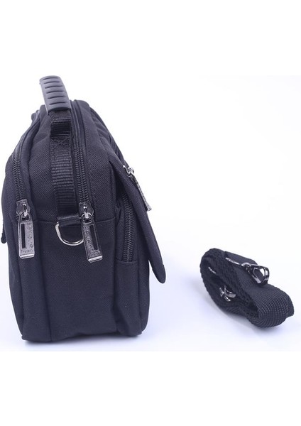 1022 Orta Siyah Erkek Cırtlı Kapaklı El ve Omuz Çantası modelleri