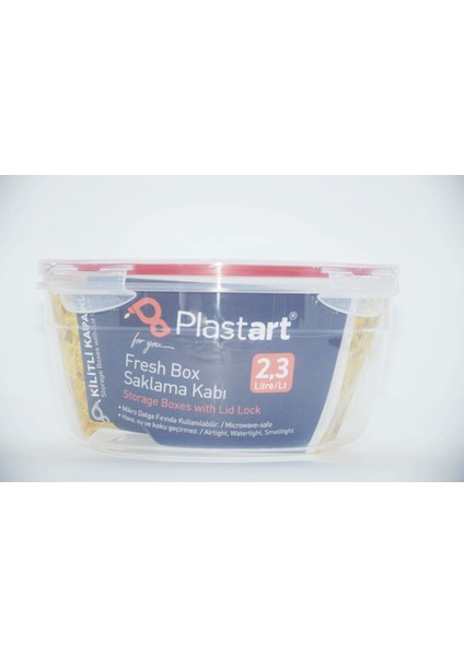 Plastart Kilitli Kapaklı Saklama Kabı Derin Yuvarlak 2.3 Lt