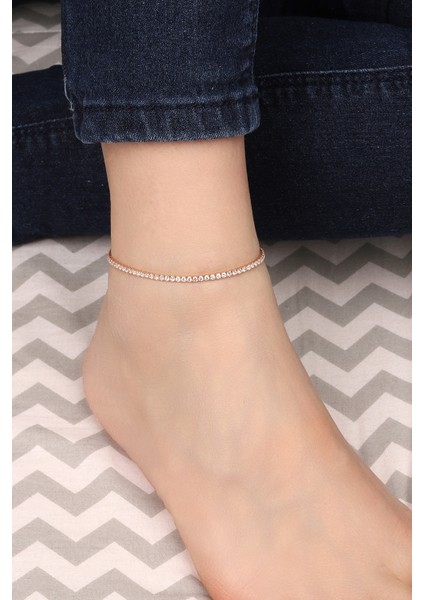 Beyaz Taşlı Gümüş Suyolu Halhal