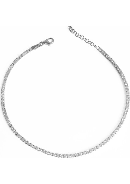 Beyaz Taşlı Gümüş Suyolu Halhal fırsatları