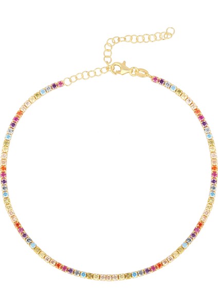 Renkli Taşlı Gümüş Suyolu Bileklik 2 mm fiyatları