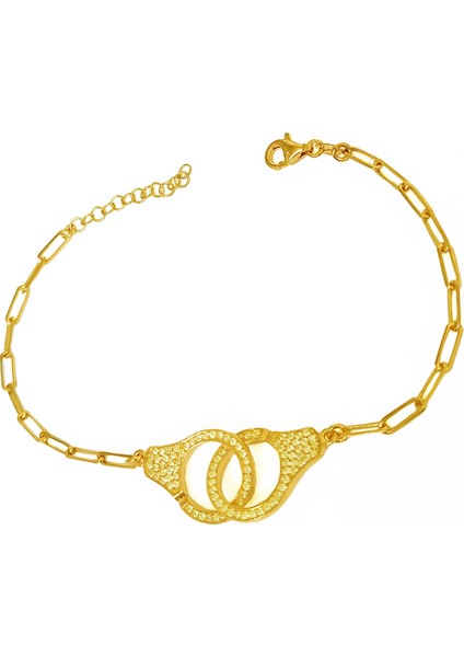 Beyaz Taşlı Kelepçe Gümüş Bileklik