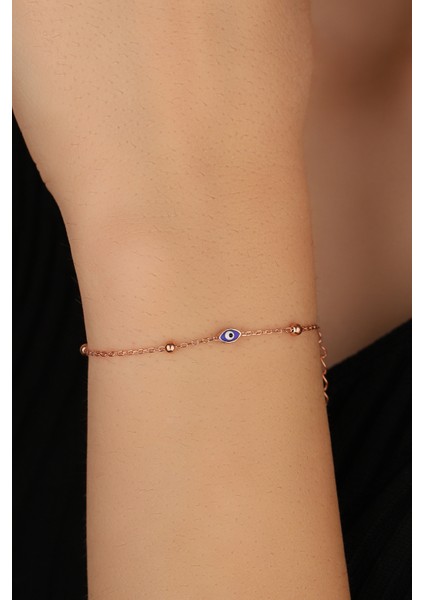 Nazar Boncuklu Gümüş Zincir Bileklik fırsatları