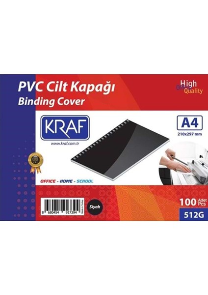 A4 Pvc Cilt Kapakları 100 Lü Pk Siyah