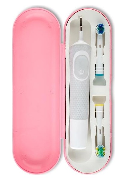Oral-B Şarjlı Diş Fırçası Koruma Kabı Saklama Kabı Hijyenik Seyahat Kutusu - Pudra Pembe