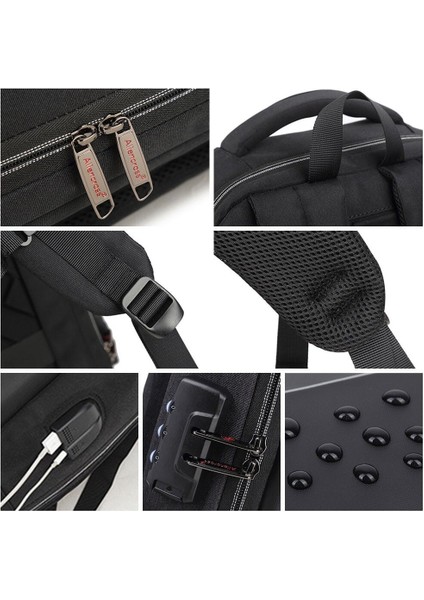 Kilitli ve USB Şarj Portlu Laptop-Notebook Sırt Çantası (AC-1006) (Yurt Dışından)