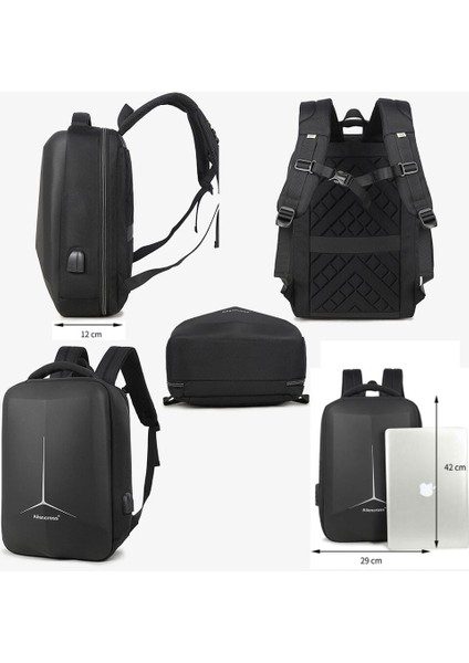 Kilitli ve USB Şarj Portlu Laptop-Notebook Sırt Çantası (AC-1006) (Yurt Dışından)