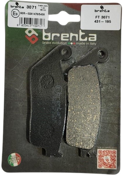 Brenta Ft 3071 Organik Fren Balatası