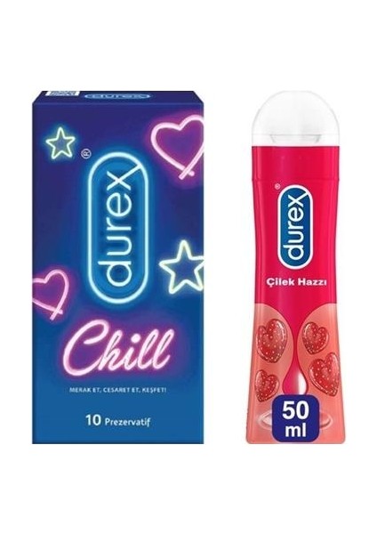 Chill Prezervatif 10'lu+Durex Play Jel Çilek Hazzı 50 ml
