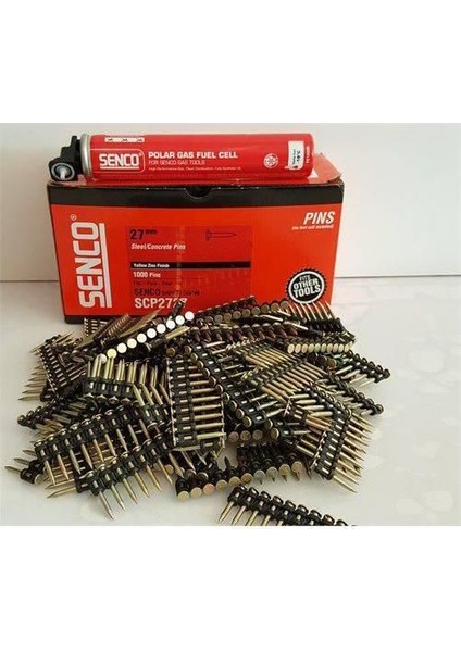 Gazlı Tabanca Çivisi 27 mm +Gaz 1000 Adet SCP2727