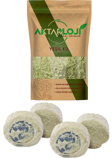 3 Adet Ruşur Taşı + 100 gr Toz Yeşil Kil