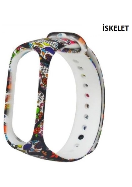 Xiaomi Mi Band 5 Mi Band 6 Mi Band 7 Tme Desenli Silikon Kordon Kayış