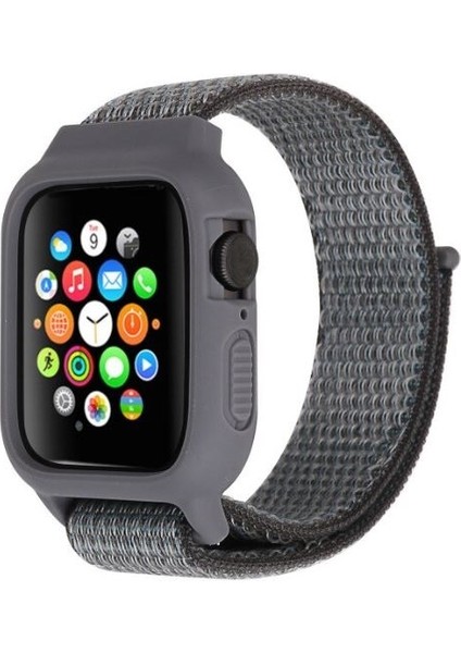 Apple Watch Uyumlu 1 2 3 4 5 42MM 44MM Zırhlı Loop Örgü Kılıf Tme Kordon