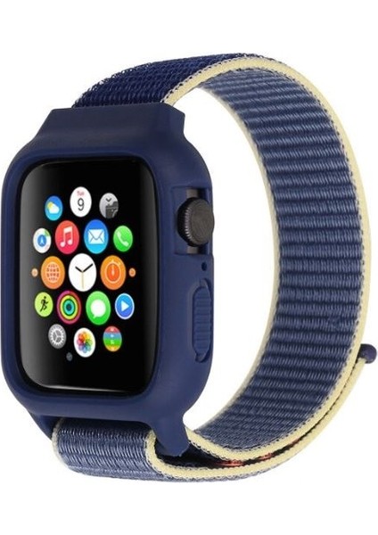 Apple Watch Uyumlu 1 2 3 4 5 42MM 44MM Zırhlı Loop Örgü Kılıf Tme Kordon
