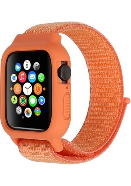 Apple Watch Uyumlu 1 2 3 4 5 42MM 44MM Zırhlı Loop Örgü Kılıf Tme Kordon
