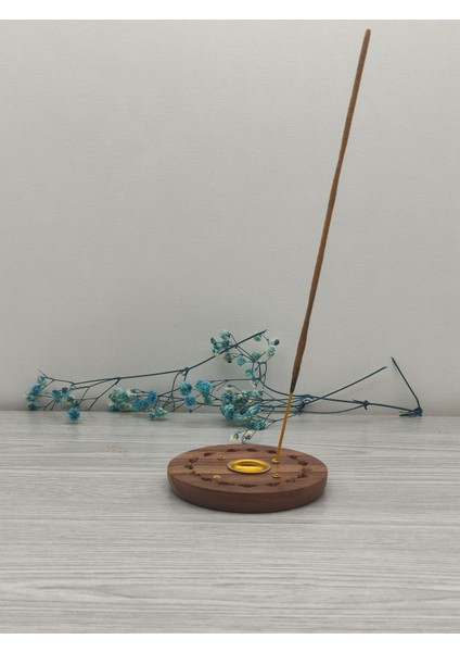 Oymalı Yuvarlak Ahşap Sticks Tütsülük