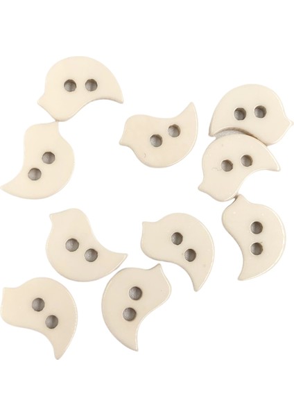 10 Adet 14 mm Kuş Düğme (Krem)