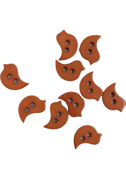10 Adet 14 mm Kuş Düğme (Turuncu)