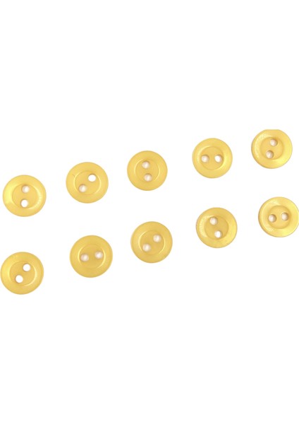 10 Adet 10 mm Yuvarlak Düğme (Sarı)