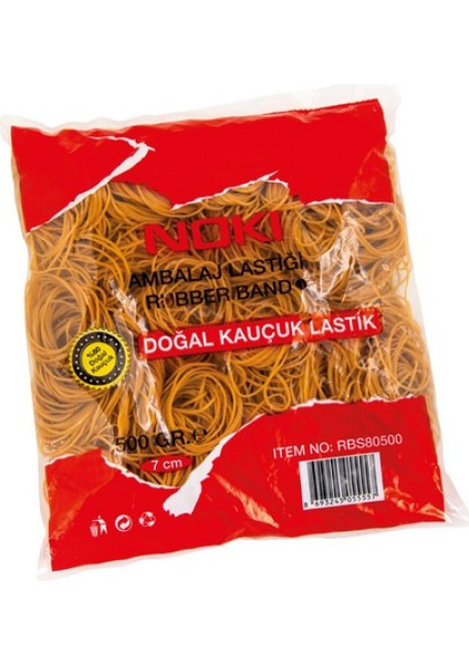 %80 Kauçuk 7 cm 500 gr Poşet Ambalaj Lastiği